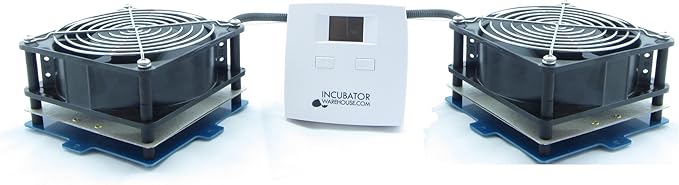 Incubator Warehouse IncuKit™ XL for Cabinet Incubators - IncuStat™ Basic Thermostat for Incubator - 2x Incubator Heating Fan & Incubator Heater (250 Watts Total) - DIY Egg Incubator Kit by IncubatorWarehouse