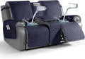 TAOCOCO 100% Waterproof Loveseat Recliner Couch Sofa Covers with Console,Double Reclining Couch Cover Non-Slip Sofa Slipcovers Washable,Furniture Protector Covers for Kids,Pets(2 Seater,Dark Blue) by TAOCOCO