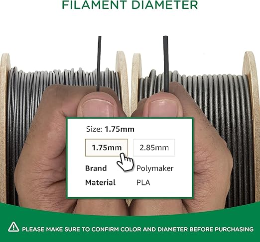 Polymaker Draft PLA 1.75mm 3D Printer Filament, Neatly Wound Cardboard Spool, Dimensional Accuracy +/- 0.02 mm, Fits Most FDM 3D Printers, 10 Pack 10kg Spool(10kg), Matte Black Finish - Image 9