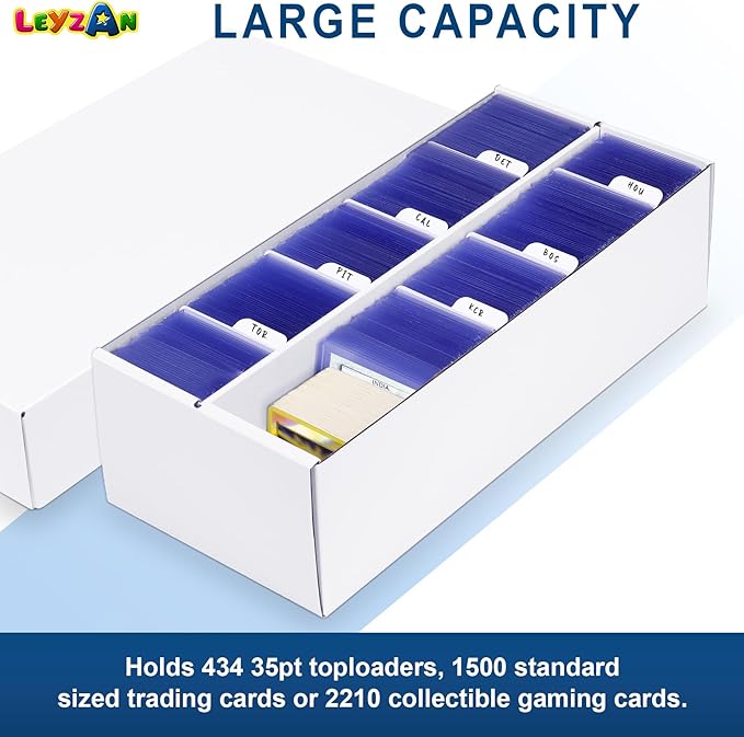 Trading Card Storage Box 4 Pack–1600 Count Cardboard Organizer with Dividers for MTG, TCG, Sports, Toploader - Image 5