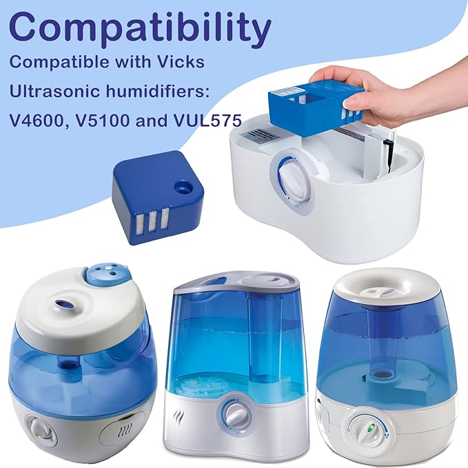 Ontheone 3 Pack PDC51V1 Demineralization Cartridges Compatible with Vick Ultrasonic Humidifier Models V4600, V5100, VUL575 and Sunbeam696 Only, Works to Collect White Dust - Image 3