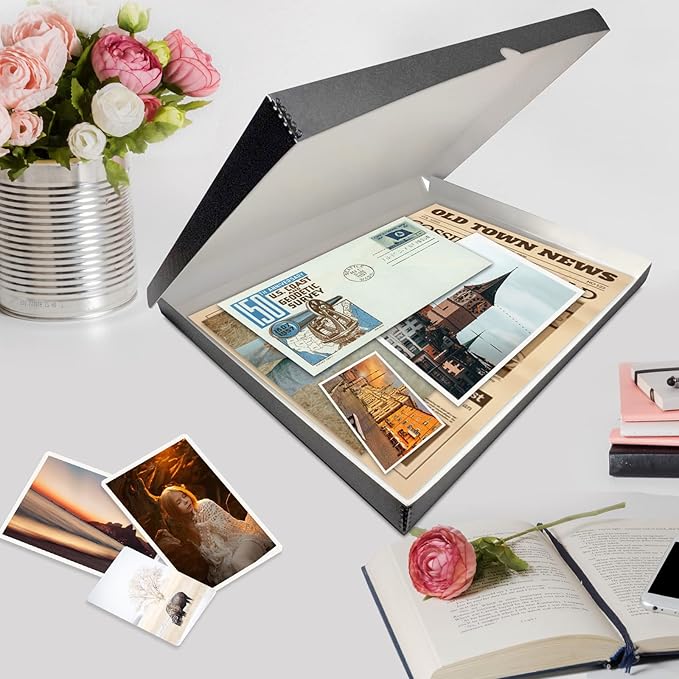 Lineco Archival Folio Storage Boxboard, Acid-Free with Metal Edges Boxboard, 11.5 X 14.5 X 1.75 Inches, Longevity Organize and Store Photos Documents Crafts Cards Magazines Prints DIY, Gray Exterior - Image 7