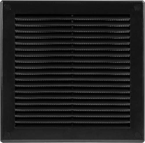 10" x 10" (Outer Size) Square Air Vent Cover – Black Plastic Vent Deflector - Screen Mesh, Surface Mount Wall Ceiling – Cold Air Return Soffit Air Vent Cover - Register Indoor Outdoor by Unknown