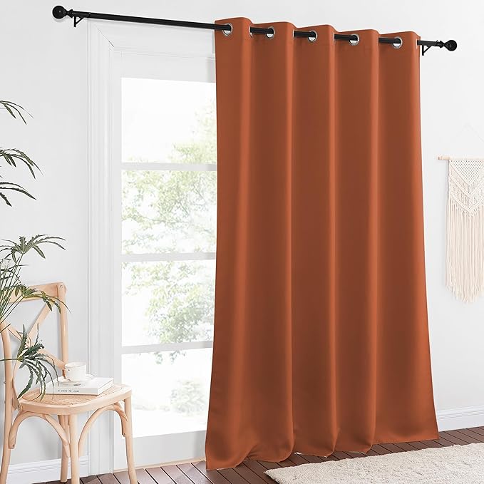 NICETOWN Blackout Curtain Drape for Bedroom - Light Reducing Thermal Insulated Solid Grommet Room Darkening Window Curtain 90 inches Long for Living Room (Burnt Orange, 1 Piece, W66 x L90) - Image 8