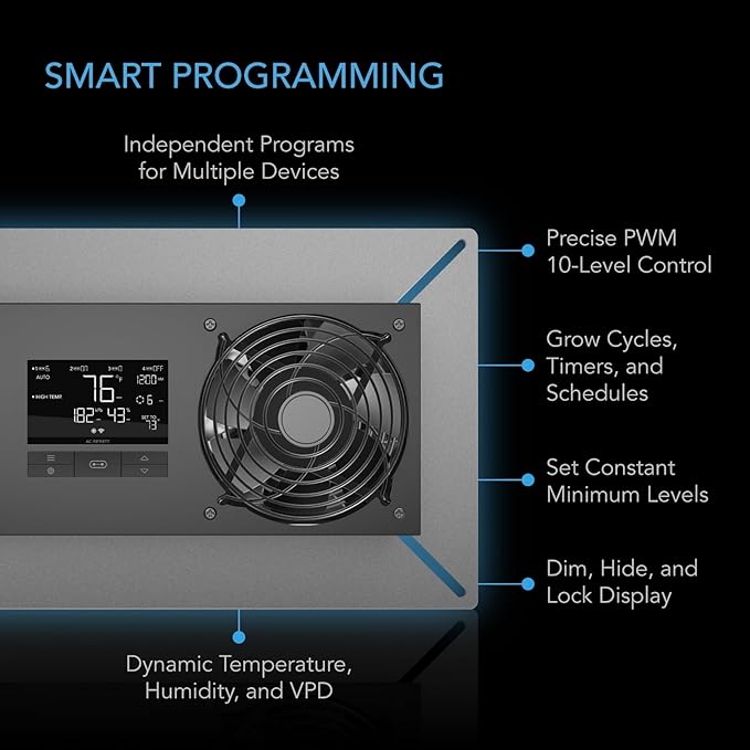 AC Infinity AIRTITAN T8-N, Crawlspace Basement Ventilator Fan, WiFi App-Compatible Temperature Humidity Controller, IP-55 Rated, Intake - Image 3