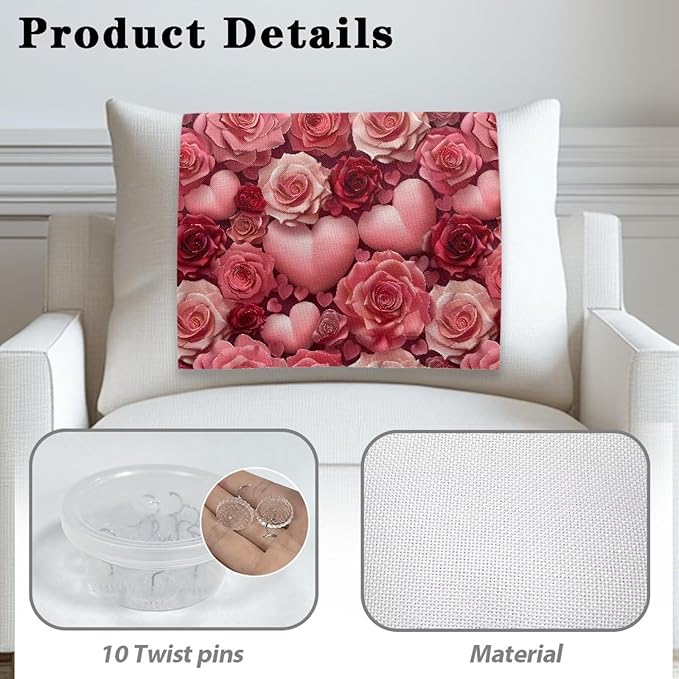 Valentine's Rose Headrest Cover for Recliner Hair Oil Head Rest Protector for Sofa Non-Slip Cover Wear Resistant Reusable Furniture Slipcover Valentine's Day Decor - Image 4