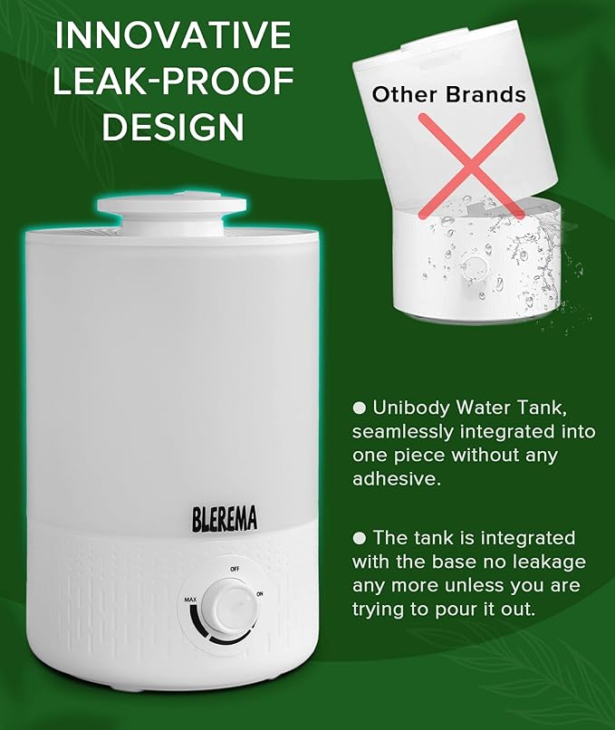 3L No Leak Plant Humidifiers for Grow Tent Greenhouse and Grow Room, Top-Fill, Auto Shut Off, with Extendable Targeting Hose Perfect for Indoor Plant Care and Humidity Control (Single Dual Fog Output) - Image 2