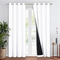 NICETOWN 100% Blackout Window Curtain Panel, Cold and Full Light Blocking Drape with Black Liner for Nursery, 84 inches Drop Thermal Insulated Draperies (White, 1 Piece, 52 inches Wide Each Panel) by NICETOWN