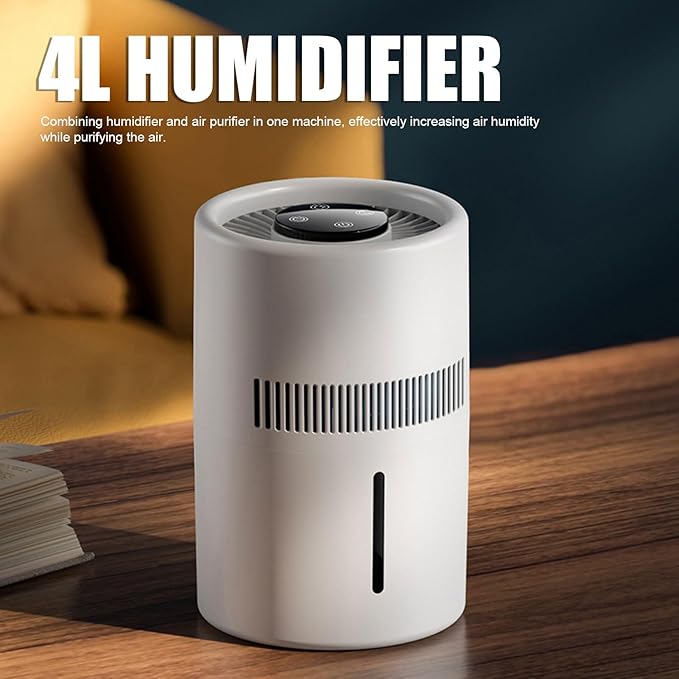 2 in 1 Air Purifier and Humidifier, 5W 4L Water Tank Quiet Humidifier, USB Desktop Air Purifier for Office Bedroom Nursery Pet Dander, Dust, Smoke, Pollen, Odors - Image 2