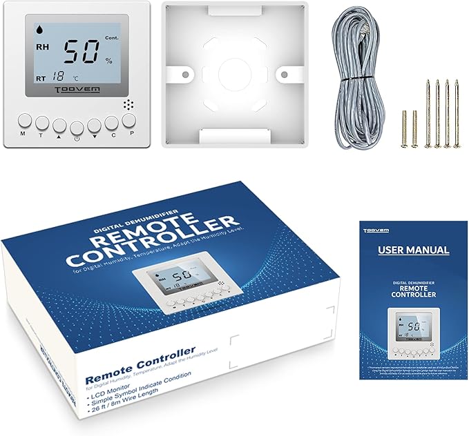 BaseAire Dehumidifier Remote Controller for Digital Humidity, Temperature, Adapt The Humidity Level, Suitable for Dehumidifier Airwerx 35P, 55, 65X, 55S WiFi, 65XS WiFi, 90, 90X, 100X, 120X,White - Image 7
