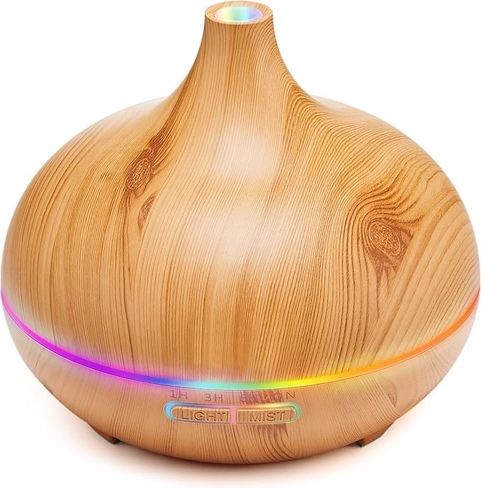 Aroma Diffuser for Essential Oil Large Room,Office Essential Oil Diffusers for Home Kids, Cool Mist humidifier for Bedroom Quiet with Ambient Light,Waterless Auto Off Aromatherapy, 1 count, pack of 1 by HealthyLifeStyle