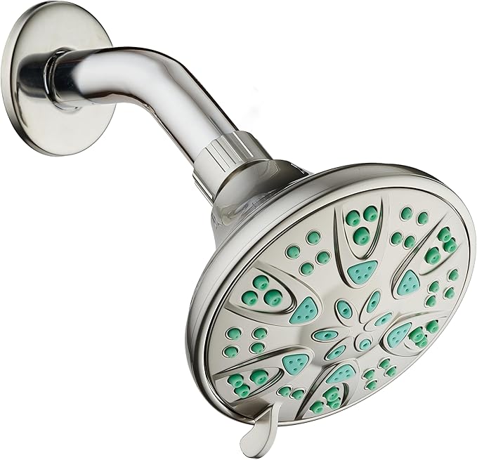 AquaDance Antimicrobial – Anti-Clog High-Pressure 6-Setting Shower Head with Microban Nozzle Protection from Growth of Mold, Mildew & Bacteria for Stronger Shower! 4" Coral Green - Image 4
