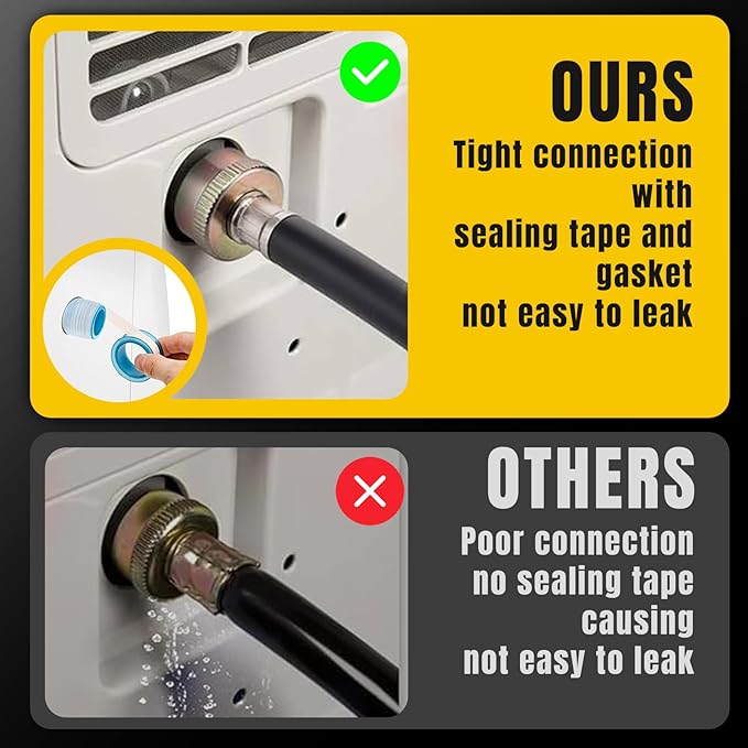 8FT Dehumidifier Drain Hose with 3/4 Inch FHT Leak-Proof and Rust-Resistant Connector Portable AC Tangle-Free Thickened Drain Hose Indoor Perfectly Fit Most Dehumidifier Models - Image 3