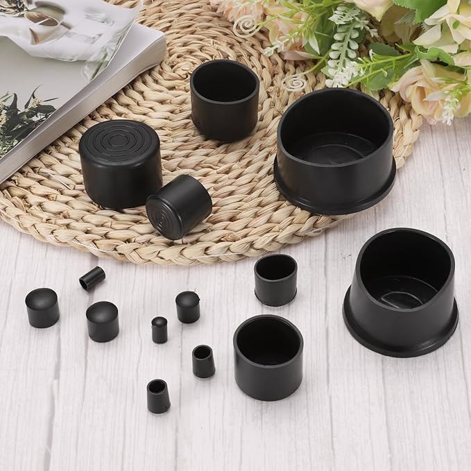 uxcell 36pcs Round Chair Leg Caps 12mm/0.5" PVC Chair Leg Floor Protectors Non-Slip Chair Feet Covers for Hardwood Floors Furniture Protectors, Black - Image 3
