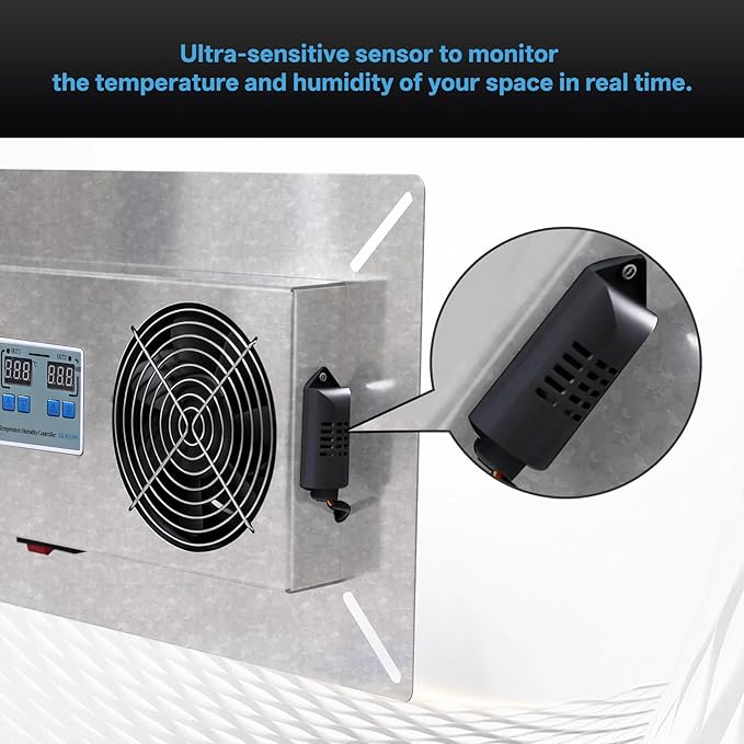 240 CFM Crawlspace Vent Fan, With Thermostat,Humidistat, Crawlspace Fans, For Moisture Reduction, Radon Mitigation, Freeze Protection , Ideal for Basement, Attic, Crawl Space Fan Vent(Natural color) - Image 4