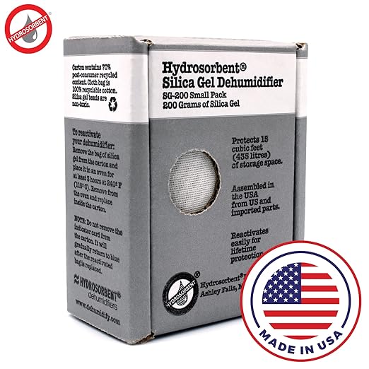 HYDROSORBENT® Silica Gel Dehumidifier (200gm - 1 Pack) - Silica Gel Packets w/Built-In Color Changing Indicator for Reactivation - Carton Moisture Absorbers for Food Storage - Desiccant Dehumidifier - Image 2