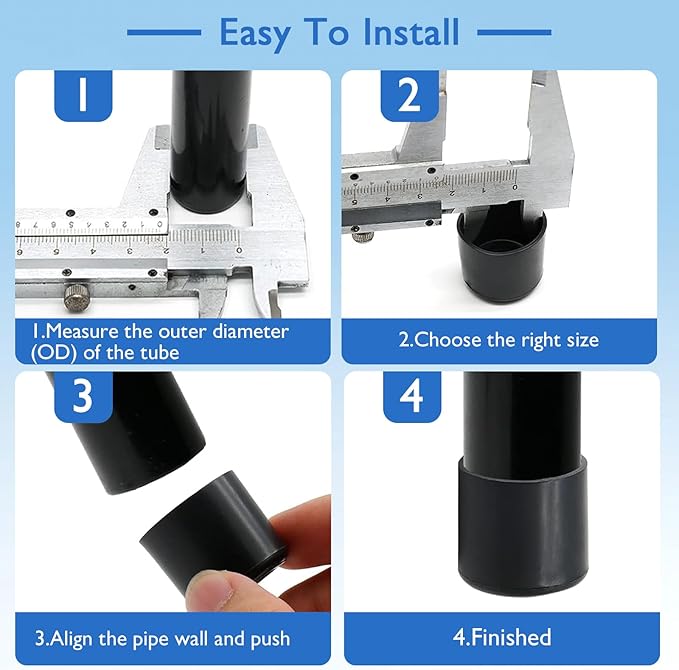 10 Pcs 1" (26 mm) Round Chair Leg Tips Caps, Silicone Rubber Furniture Leg Floor Protectors, Reduce Noise Folding Metal Chair Leg Cap Replacement for Bar Stool Leg Patio Indoor, White - Image 5