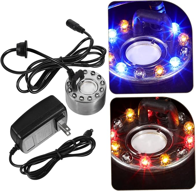 1Set Colored LED Lamp Aquarium Fog Maker Atomizing Head Humidifier Mist Maker for Party and Decorative Use for Aquariums and Indoor Gardens - Image 5