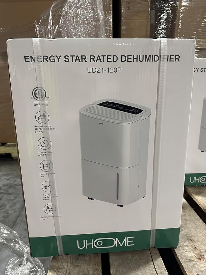 Uhome 120 Pints Dehumidifier with Drain Hose - 6000 Sq. Ft Quiet Dehumidifier for Home, Basements, Storages and Large Rooms with 5L Water Tank - Image 7