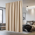 NICETOWN Sliding Door Curtain & Adjustable Ceiling Track Set, W100 xL84 Room Divider Curtain for Office/Hospital Privacy Protection, Thermal Insulated Room Darkning Drape, 1 Panel, Biscotti Beige by NICETOWN