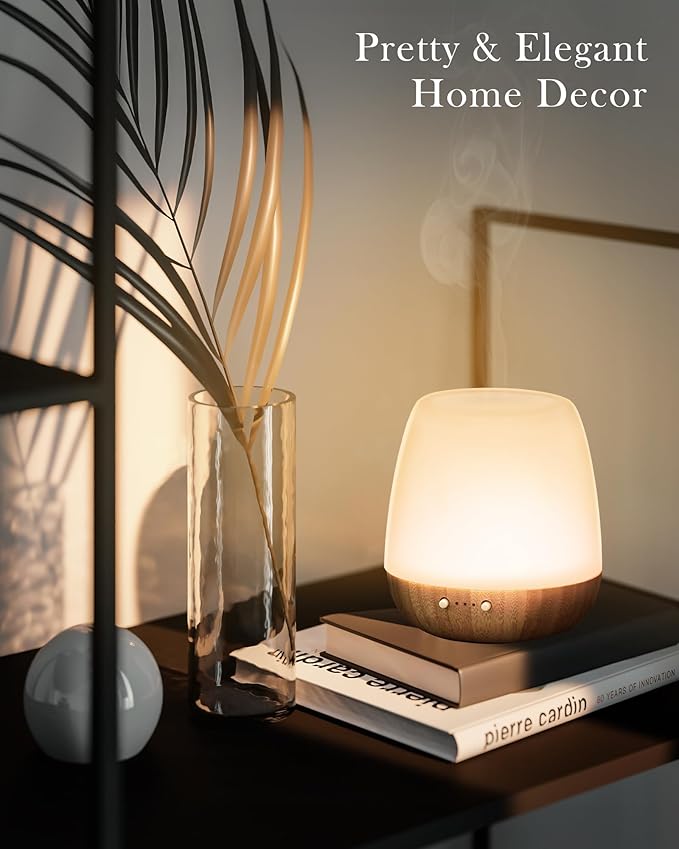 Glass Essential Oil Diffuser, 180ml Ultrasonic Aroma Diffuser for Essential Oil Large Room, Auto-Off Timer & Night Light, Quiet, Air Diffusers for Home Bedroom Office, Gift Idea - Image 2
