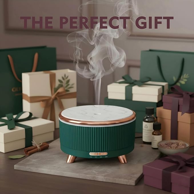 500ML Essential Oil Diffuser: Ultrasonic Aroma Diffuser with Remote Control for Spa Hotel Yoga Room - Humidifier for Bedroom with 7-Color Night Lights & Auto Shut-Off for Nursery/Women Home Relaxation - Image 7