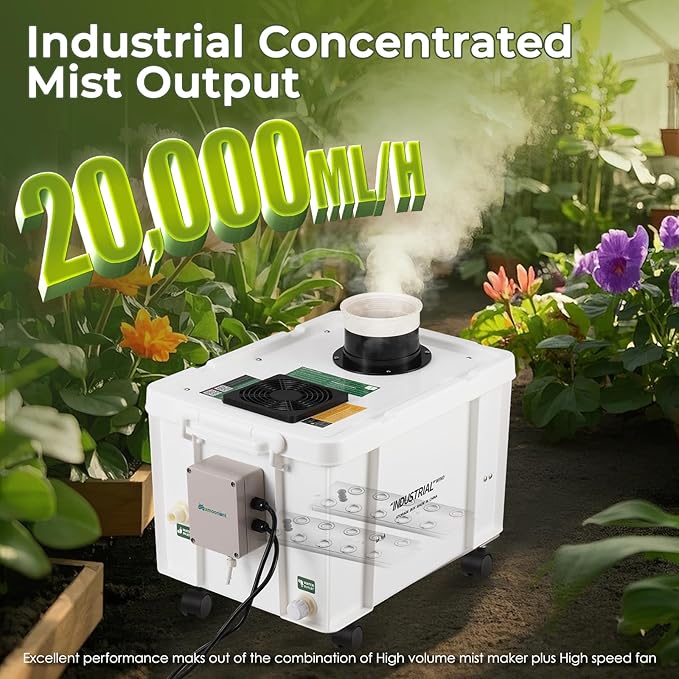 Mxmoonant 20kg/H Ultrasonic Mist Maker DIY Humidifier Kit, Adjustable Mist Volume | Automatic Water Filling | Humidity Controller Cool Mist Humidifier for Mushroom Growing, Greenhouses 110V - Image 2