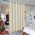 RYB HOME Blackout Divider Curtains for Living Room, Noise Reducing Privcay Vertical Blinds Drapes with Anti-Rust Grommet Top for Kids Room/Office Space, W120 x L96 inches, Light Beige, 1 Panel by RYBHOME