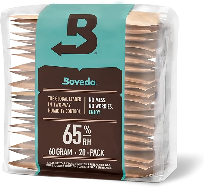 Boveda 65% Two-Way Humidity Control Packs For Aging & Long-Term Storage in Plastic & Wood Boxes – Size 60 – 20 Pack – Moisture Absorbers – Humidifier Packs – Hydration Packets in Resealable Bag - Image 7