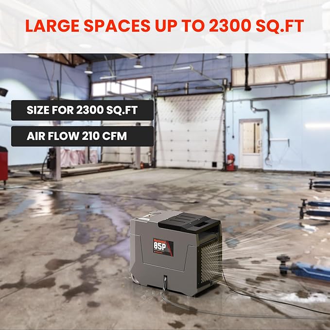 Abestorm 180 PPD Commercial Dehumidifier with Pump, Industrial Dehumidifiers to 2300 Sq.ft for Crawl Space, Water Damage Restoration, Basement, and Garage, with Auto Defrosting, Memory Starting - Image 2