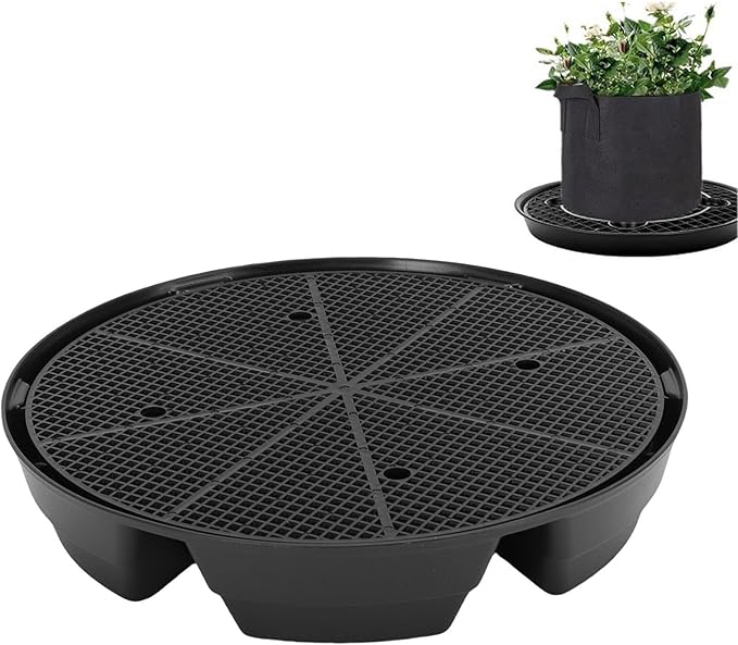 GOWENIC 4Pcs Self Watering Fabric Pot Base, Auto Irrigation System Plant Saucer, Outdoor Garden Infinity Watering Base Plant Water Tray, Elevated Saucers for Use in Indoor Grow Tents - Image 3