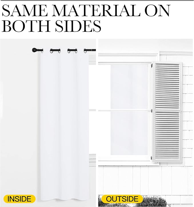 NICETOWN Curtains & Drapes for Door Tapestry, 80 inches Long Door Curtains for Bathroom Pantry Bedroom Closet (White, 1 Panel, 2.8ft Wide x 6.7ft Long) - Image 6
