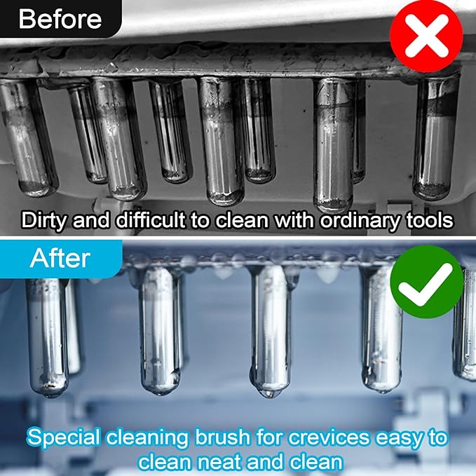 Palksky Ice Machine Cleaner Brush Sets, 10PCS Ice Maker Cleaning Tools - 9Pcs Nylon Bristles with 1Pcs Cleaning Sponge - Image 3
