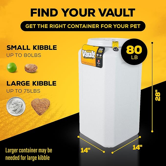 Gamma2 Vittles Vault Pet Food Storage Containers - Sealed Dog and Cat Food Storage Container, Fits up to 80lbs, Made in the USA - [14"L x 28"H] - Image 2