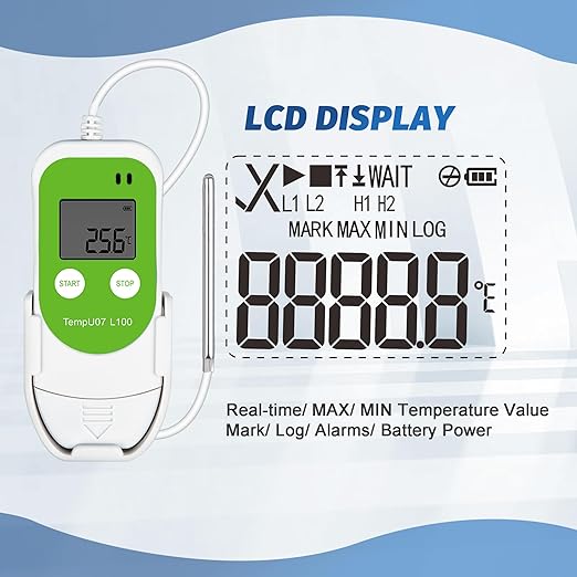 Tzone Low Temperature Data Logger USB Freezer Thermometer Recording with PT100 Sensor, Digital Temp Recorder with Probe for Lab, Refrigerator, Cold Chain Transportation, Warehouse - Image 6