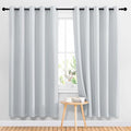 NICETOWN Blackout Curtains Panels for Living Room, 2 Panels, 66 x 70 Inch, Greyish White, 3 Pass Microfiber Noise Reducing Thermal Insulated Solid Ring Top Blackout Window Drapes by NICETOWN