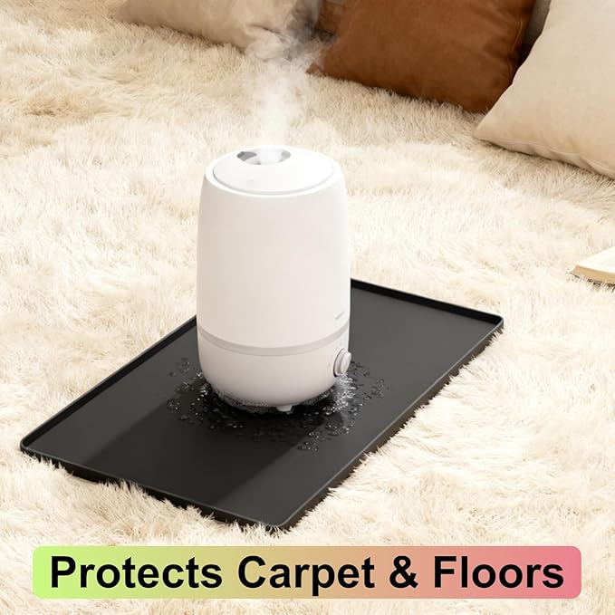 Silicone Drip Mat for Humidifiers, 23.6x15.8 Raised Edge Drips Tray Compatible with Vicks, Dreo Levoit, Homvana, Rosekm Humidifier, Protects Carpet & Floors from Leaking - Image 6