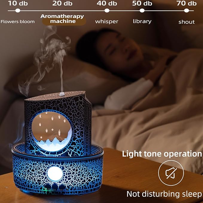 Aromatherapy Humidifier for Sleep Relaxation, Raindrop Humidifiers,Aromatherapy Diffuser with 3 LED Color Changing Lights and Auto-Off, Air humidifier Suitable for Home, Office - Image 5
