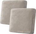 H.VERSAILTEX Velvet Stretch Couch Cushion Cover Plush Cushion Slipcover for Chair Loveseat Sofa Cushion Furniture Protector Seat Cushion Sofa Cover (2 Piece Large Sofa Cushion Covers, Oatmeal) by HVERSAILTEX