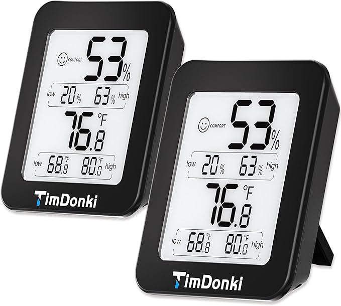 Digital Hygrometer with Max and Min Records 10s Fast Refresh Accurate-Hygrometer Room Thermometer Indoor for Home/Bedroom/Baby Room/Office/Greenhouse/Cellar (Black) by Unknown