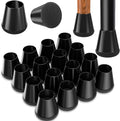 Chair Leg Floor Protectors Extra Small 16 Pcs,Silicone Chair Leg Protectors for Hardwood Floors/Tiles,360°Wrapped Felt Bottom to Prevent Scratch and Reduce Noise, Round Black（Fit:0.6"-0.8"） by YTEACIUL