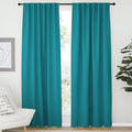 NICETOWN Blackout Curtains and Draperies for Living Room - (Peacock Teal Color) 52 inches Wide by 72 inches Long, Set of 2 Pieces, Insulated Solid Drape Panels by NICETOWN