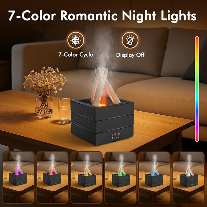 Essential Oil Diffuser, 280ML Ultrasonic Humidifier with Essential Oil Diffuser, Remote Control, Timer & Waterless Auto-Off, 7 LED Colors, for Home Bedroom Office Yoga Room Spa Room - Image 4