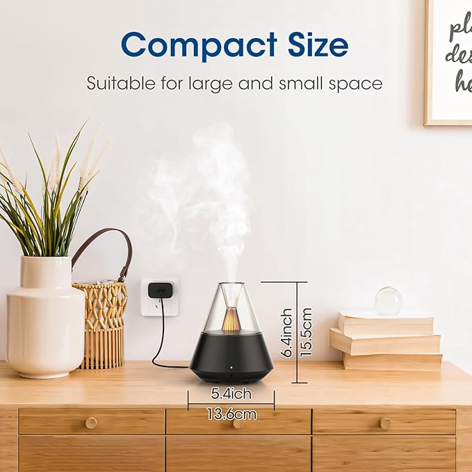 Essential Oil Diffuser, Modern Style Aromatherapy Aroma Diffusers with Candle Light, Fragrance Ultrasonic Cool Mist Humidifier, Remote Control, Auto Shut-Off, for Home Living Room Office - Image 7
