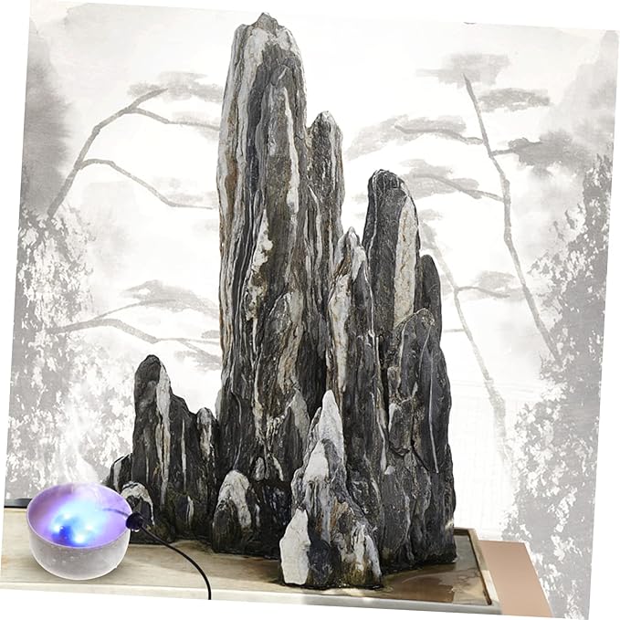 Cabilock Rockery Ultrasonic Mist Maker with Led Lights Practical Air Humidifier for Fish Tanks Bonsai Gardens and Indoor Fountains Us Creates Decorative Mist Atmosphere - Image 9