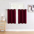 ChrisDowa Small Window Curtains for Kitchen and Bedroom - Grommet Short Thermal Insulated Room Darkening Curtains (2 Panels, Burgundy Red, 42 x 36 Inch) by ChrisDowa