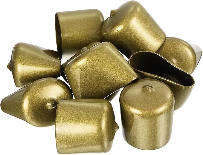 uxcell 20pcs Rubber End Caps 33mm ID Vinyl Round Tube Bolt Cap Cover Thread Protectors Gold - Image 4