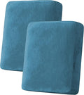 H.VERSAILTEX Velvet Stretch Couch Cushion Cover Plush Cushion Slipcover for Chair Loveseat Sofa Cushion Furniture Protector Seat Cushion Sofa Cover (2 Piece Medium Sofa Cushion Covers, Peacock Blue) by HVERSAILTEX