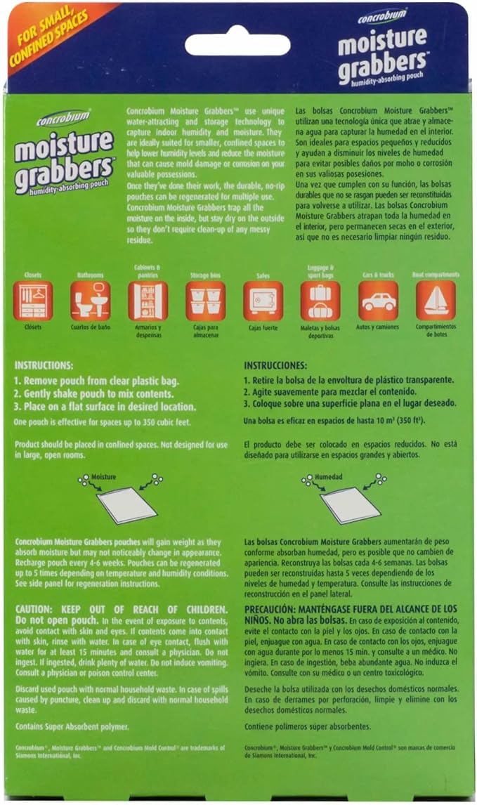 Concrobium Moisture Grabbers 9.2 oz. No Scent Humidity-Absorbing Pouch - Image 2