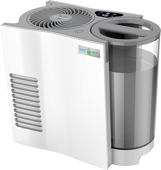 Vornado EVDC300 Energy Smart Evaporative Humidifier with Automatic Shut-off, 1 Gallon Capacity, LED Display, White by Vornado